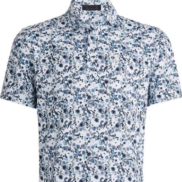 G/Fore Men's Medium Ink Botanic Garden Tech Jersey Polo MSRP $120 - Picture 1 of 7
